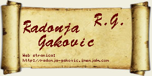 Radonja Gaković vizit kartica